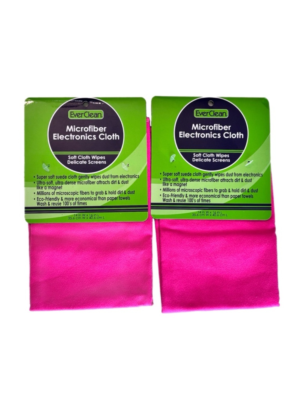 Pink Microfiber Electronics Cloths - Set of 2